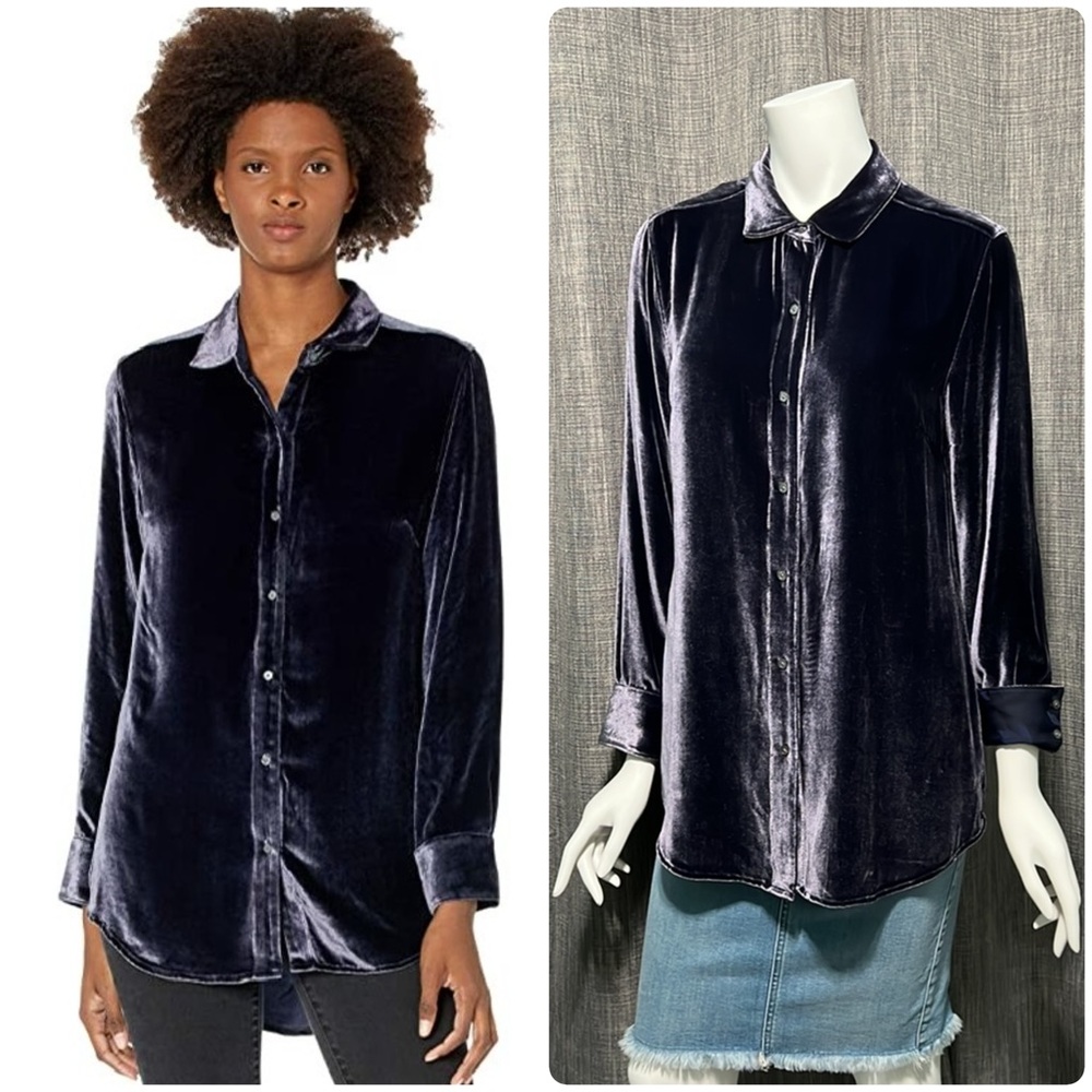 Tommy Bahama Velvet Sands Silk Blend Button Down Shirt Blue Small NWT